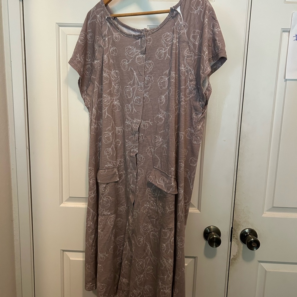 Kindred Bravely Gray/Purple Soft Maternity Gown